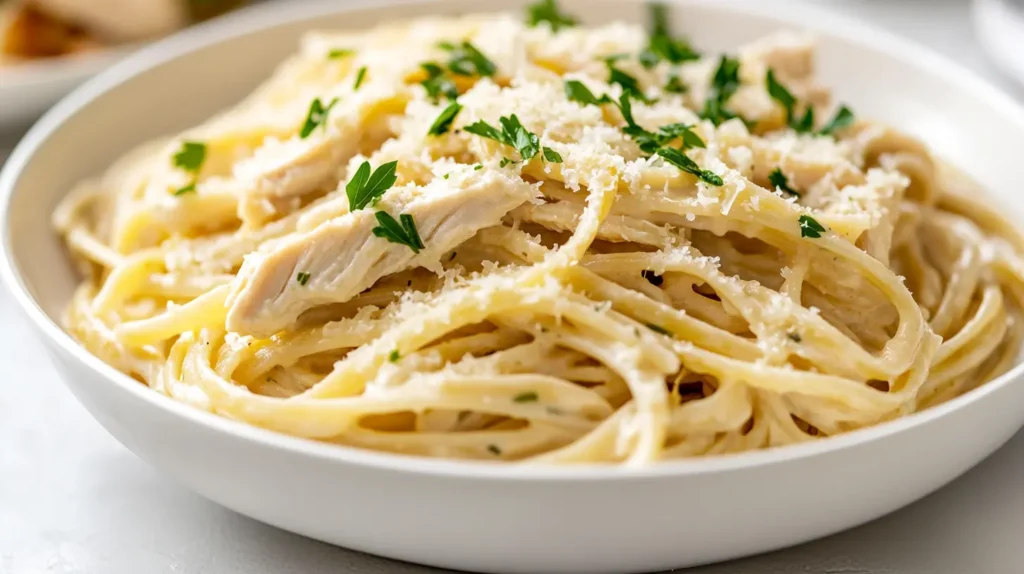 Crockpot Garlic Parmesan Chicken Pasta 