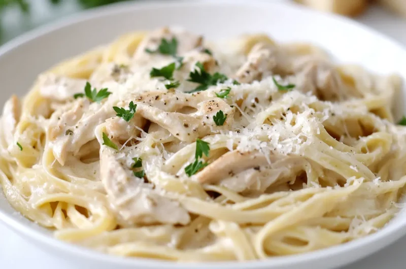 Crockpot Garlic Parmesan Chicken Pasta Recipe