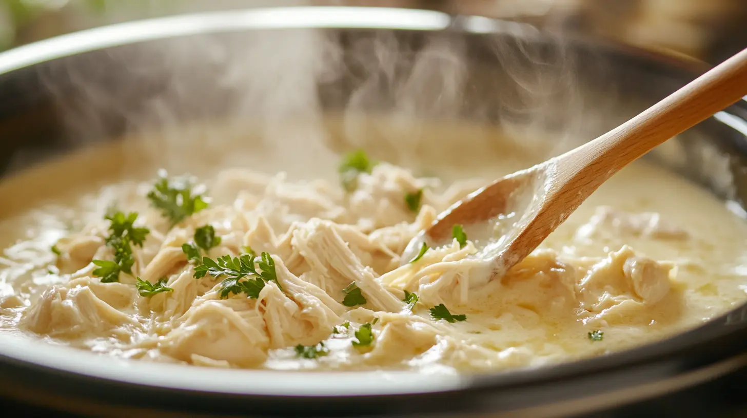 Shred the Chicken & Add the Creamy Ingredients